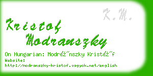 kristof modranszky business card